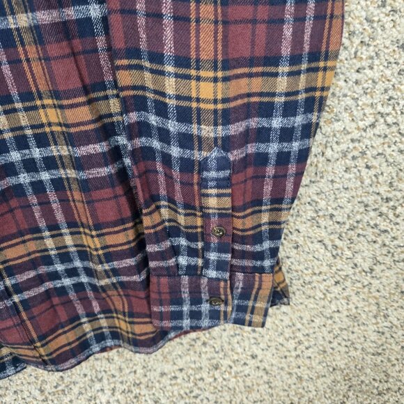 Vans Mens Shirt Small Button Up Red Plaid Flannel‎ Pocket Warm Work Thick Casual - Picture 2 of 7